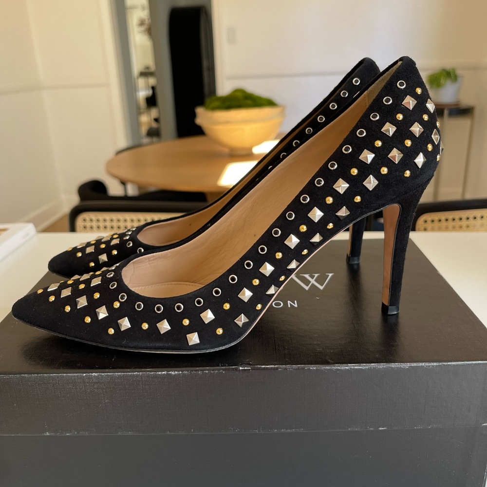 J Crew Collection Black Everly Studded Pumps, Women’s 8.5